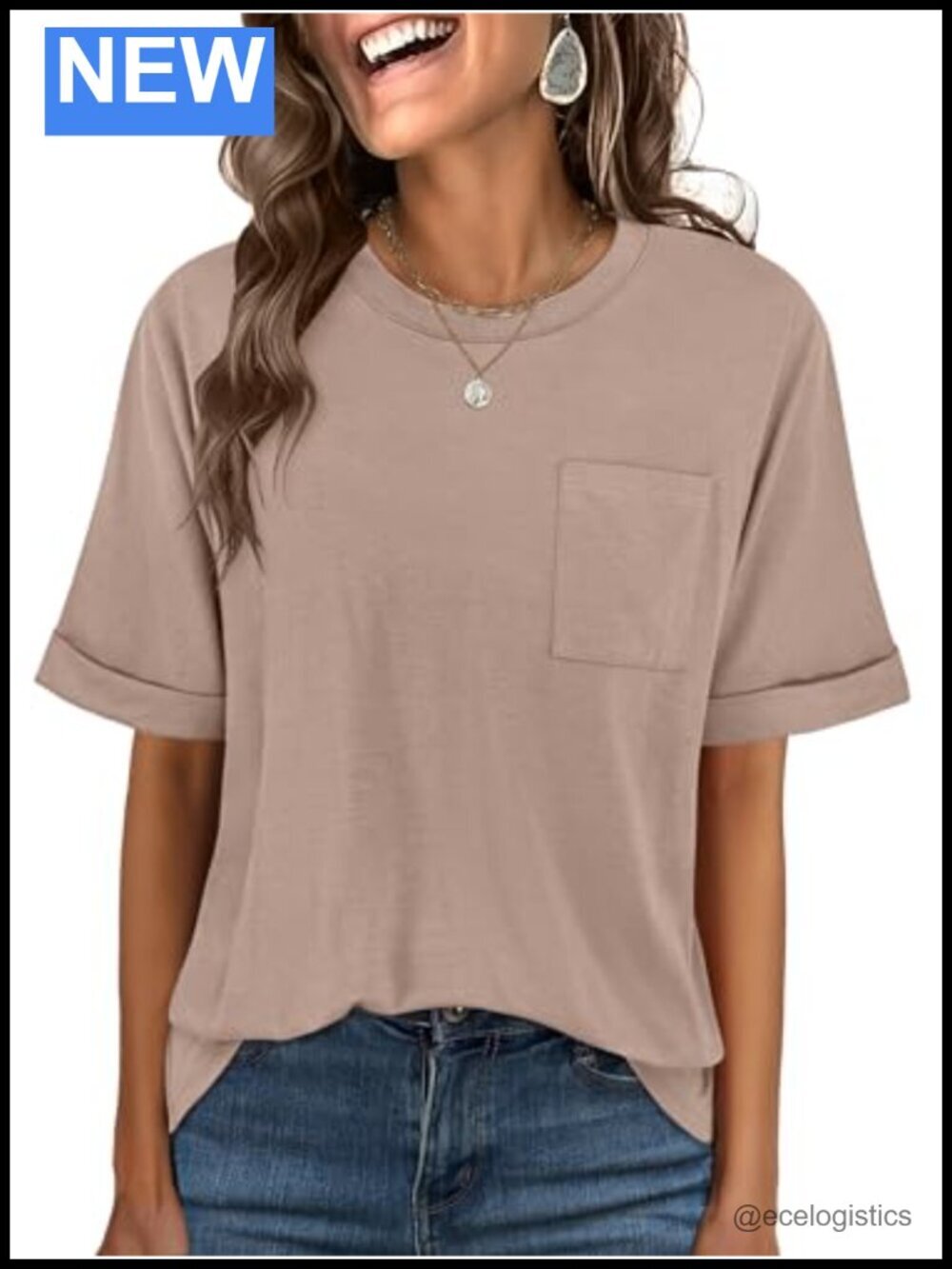 Oversized Short Sleeve T-Shirt with Pocket